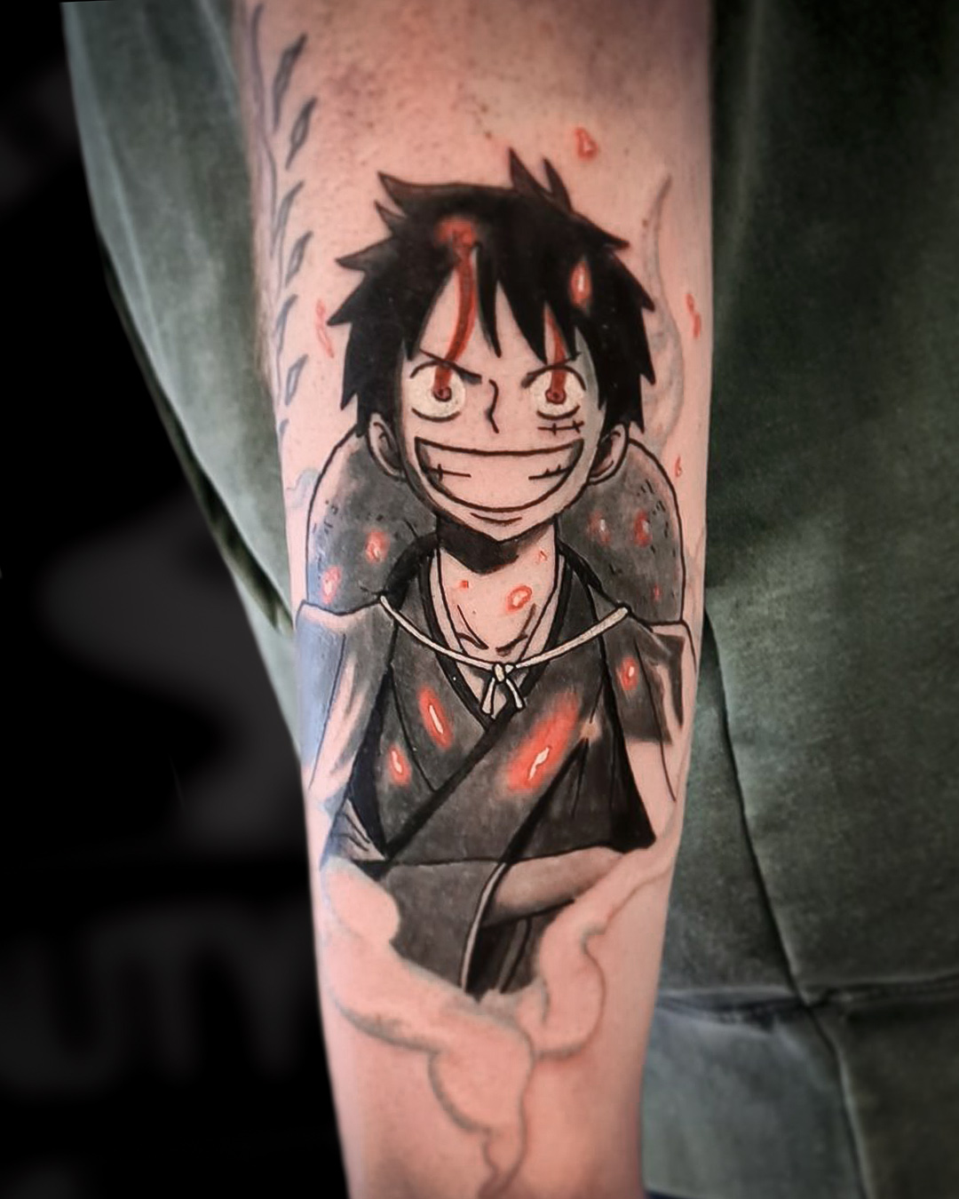 Luffy manga tattoo fra Krappe - Beauty and the Beast Tattoo - Herning
