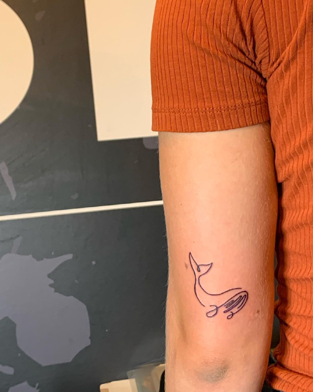 whale tattoo linework